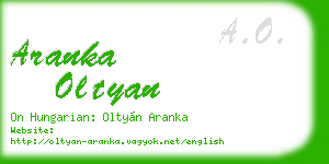 aranka oltyan business card